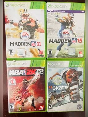 BUNDLE (4) Xbox 3 Games Madden Skate NBA 2K